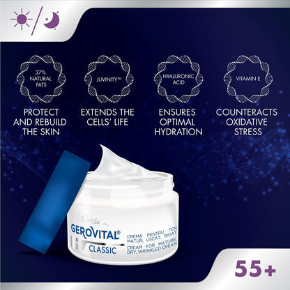 Gerovital H3 Classic - Cream for Mature, Dry, Wrinkled Skin, 55+, 50 ml