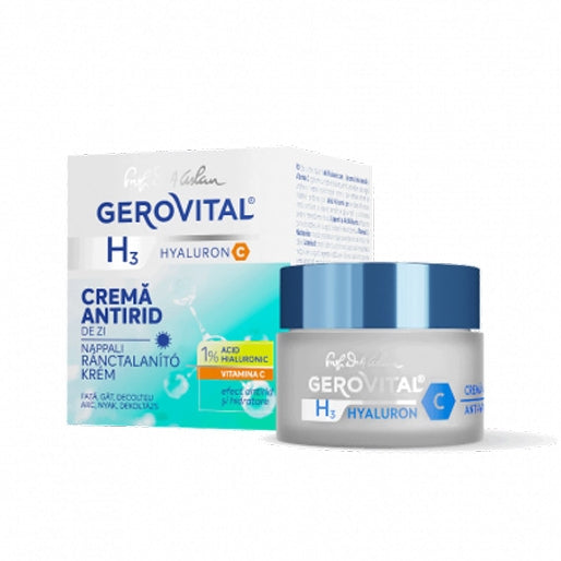 Gerovital H3 Hyaluron C - Anti-Wrinkle Cream Day Care with 1%Hyaluronic Acid, 30+, 50 ml