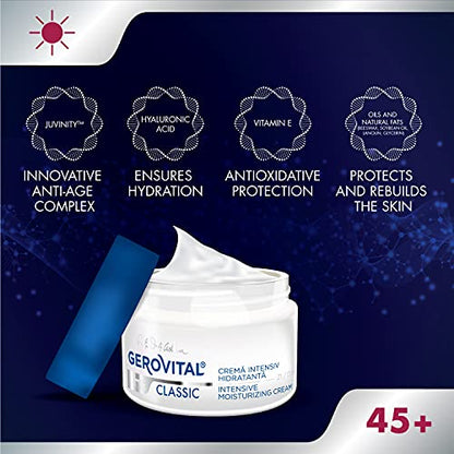 Gerovital H3 Classic - Intensive Moisturizing Day Cream with Juvinity™ + Vitamin E + Hyaluronic Acid, 45+, 50 ml