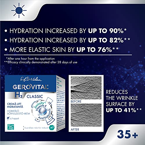 Gerovital H3 Classic - Moisturizing Lift Day Cream with Juvinity™ + Vitamin E + Hyaluronic Acid, 35+, 50 ml