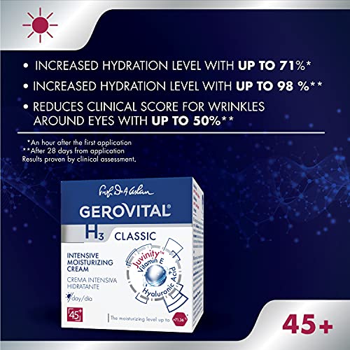 Gerovital H3 Classic - Intensive Moisturizing Day Cream with Juvinity™ + Vitamin E + Hyaluronic Acid, 45+, 50 ml